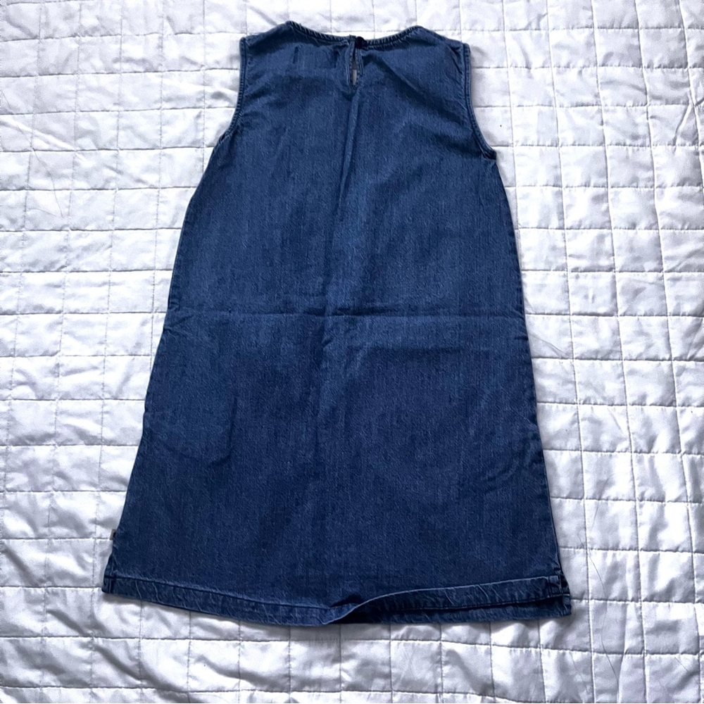 LUCKY Brand Geo Embroidered Sleeveless Dress CALI Lucy Wash Denim Girls' Size 6X - Picture 4 of 9